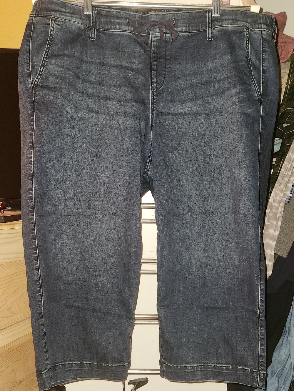 Torrid Weekend Wide Leg Crop Jeans Elastic Drawstring Waistband Plus Size Sz 3